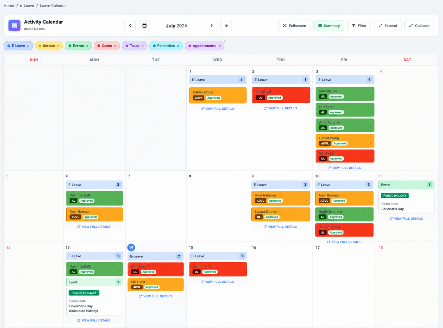 Organisation Structure & Corporate Calendar: Corporate calendar